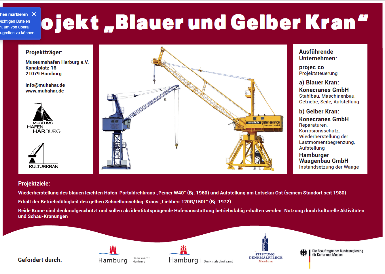 Bauschild Krane komprimiert